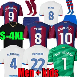 Xxxl 4xl 20 21 22 23 24 96 97 Camisas de futebol Pedri Gavi Lewandowski Camiseta De Futbol Auba Barca Raphinha 2023 2024 91 92 Home