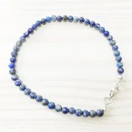 MG0148 Whole Ntural Lapis Lazuli Anklet Handamde Stone Women's Mala Beads Anklet 4 mm Mini Gemstone Jewelry303y