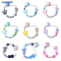 Baby Teethers Toys Personalized Pacifier Clip Customized Name Chain Koala Silicone Tooth Anti Falling Teething ToyGift 230728