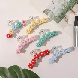 11,2 x 6 cm Haarspangen, Hai-Klauen-Clip, Pferdeschwanz-Haar-Accessoires, buntes Blumen-förmiges Design, modische Klammern, Haarnadel-Haarschmuck