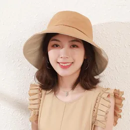 BERETS 2023 Sun Hat Big Eaves Solid Color Simple Fashion Summer Fisherman Outdoor Leisure Wholesale