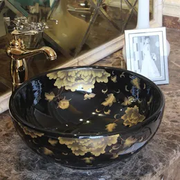 Chiny ręcznie robione Lavabo Washbasin Art Wash Basen Ceramiczny blat TOP Wash Basin zlewozmywaki łazienkowe Vintage Vanity Sink210p