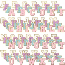 Uppfattningar 104 st järn på bokstäver för klädbokstäver varsity alfabet chenille lapp självhäftande dekorativ reparation broderad 2840