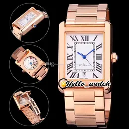 3A Watches 31mm 5200026 Extra Large A2813 Automatisk herrklocka Black Dial Roma Mark Blue Hands Rose Gold Steel Armband Wristwatch241V