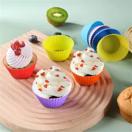 Sile Muffin Cupcake قوالب 7 سم كوب كعكة ملونة العفن علبة صانع خبز الخبز القالب الرياضة JL1718