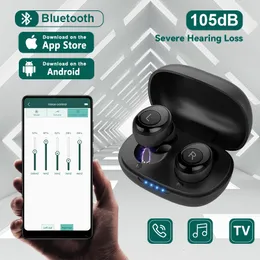 Outros itens de beleza para saúde Aparelhos auditivos Bluetooth Aparelho recarregável sem fio Mini APP Amplificador de som ajustável Telemóveis invisíveis Audifonos 230728