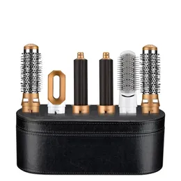 Hair dryer 5 in 1 electric curling iron blow air comb roller and straightening brush removable household gift boxed