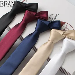 Neck Ties 6cm Korean Version Necktie Silk Tie Handmade Multiple Colour Men's Solid Simple Tie Wedding Groom Party Suit Accessories 230728