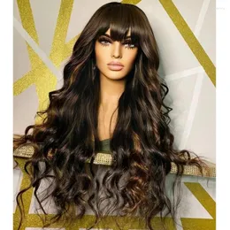 Remy 150% Ombre Human Hair Wigs With Bangs 1B/30 Highlight 13 4 Lace Front Wavy Fast