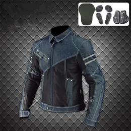 Ny Komine Motorcykeljacka JK-006 Denim Mesh Racing Suit Locomotive Anti-Fall Clothing Motorcykel Riding Clothing Moto Jacket178c