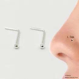 Navel Bell Button Rings 20pcspack 925 Sterling Silver L Shape Nose Stud 15mm ball tiny nose pin piercing 230729