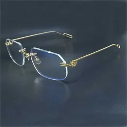 56% DI SCONTO Occhiali da sole 2023 Occhiali da vista senza montatura Moda Occhiali trasparenti Carter Desinger Clear Gold Frame Espejuelos Mujer Occhiali per donnaKajia Nuovo