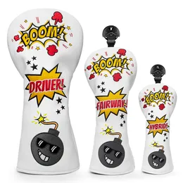 Other Golf Products Golf Club Headcovers Bomb Bombs Premium Leather Head Covers Set Golf Club Headcovers for Driver Fairway Hybrid Wood Head covers 230728