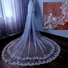 Brudslöjor Beaded Shiny Cover Up 2 Layers Veil 2013 Cathedral Wedding Luxury Accessories Charming