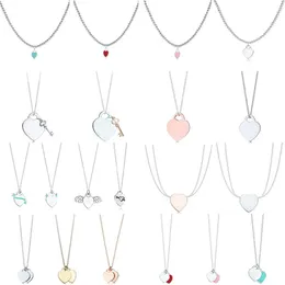 DORAPANG 2022 NEW REAL 100% 925 Sterling Silver Necklace Fashion Heart Pendant Bead Chain Rose Gold and Gold Selection For Women G233D