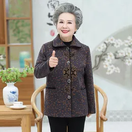 Women's Jackets High-Quality Spring Autumn Middle-Aged Elderly Granny Outerwear Oversize Jacket 60-70 Years Old Women Casual Coat X154