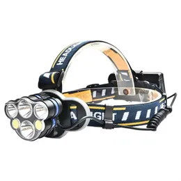6 LED T6 COBヘッドランプUSB充電式18650バッテリーヘッドライトヘッドトーチ付き充電ギフトカーの防水スーパーブライト