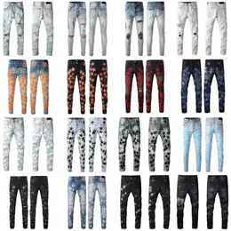 Miri Jeans Mens Designer Alta qualità Fashion Cool Style Luxury Denim Pant Distressed Strappato Biker Nero Blu Jean Slim Fit Motorcyclejder