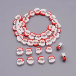 Miçangas 10 mm Achados de joias Argila Papai Noel Sapatos de Natal Polímero de árvore para fazer pulseira faça você mesmo
