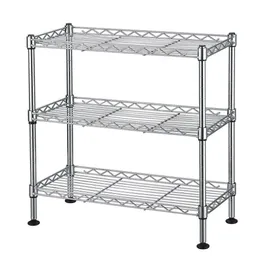 17.72" H 3 Tier Adjustable Storage Shelving Unit Metal Organizer Wire Rack Shelf