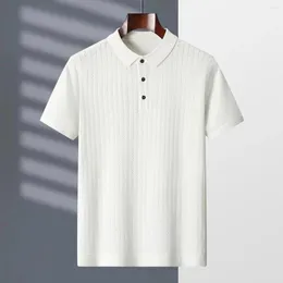 Męskie koszulki T-koszulka Polo Short-Sleeved 2023 Slim Fit Lapel Business Business Casual Half Sleeve T-shirt Men Men Clothing