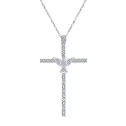 2023 S925 S925 Sterling Silver Fashion Cross Pendant French Full Diamond Women's Necklace