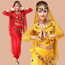 Stage Wear 4pcs/Set Women Dancing Belly Costumes Oriental Egypt Dance Dorosły Bollywood Performance Odzież