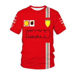 2021 New Summer Formula One F1 Team Printed Red Short Sleeve حجم كبير نفس النمط القابل للتخصيص سباق Swetshirt233V