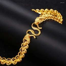 Kedjor hoyon inte blekna 18k guldfylld kedja för män fina smycken colgante plata de ley mujer naszyjnik joyas bizuteria halsband