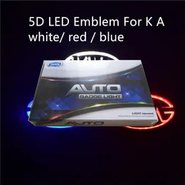 Carro 5D led emblema distintivo símbolos automáticos logotipo luz traseira branco azul vermelho tamanho 130x65mm202V