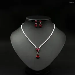 Orecchini di collana set di lusso zirconia cubica zirconia gioielli goccia acqua a ciondolo eleganti set da donna per gli accessori per matrimoni regalo