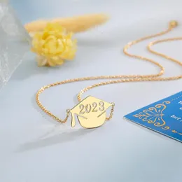 Ожерелья с подвесками 2023, выпускное ожерелье из титановой стали университета и средней школы для женщин, друга, одноклассника, ювелирное изделие, подарок