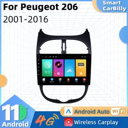 Car DVD 2 DIN Android Car Radio dla Peugeot 206 2001-2016 Ekran stereo samochodu Multimedia Audio Player GPS