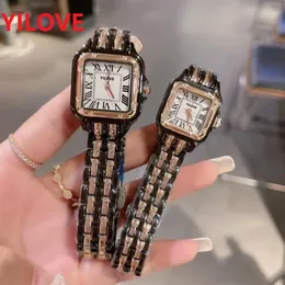 Small Womens Fashion Square Roman Watch Rose Gold Silver Black Quartz Stainless Steel Lady Watches orologi da donna di lusso261J