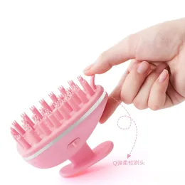 Back Massager Electric Silicone Shampoo Brush Sonic Vibration Magnetic Rechargeable Cleaning Scalp Comb Head Care 230728