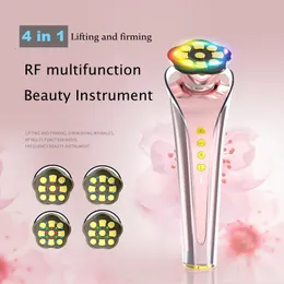 Massageador facial Microcorrente Multifuncional Instrumento de beleza RF EMS P orejuvenation Ferramenta para cuidados com a pele Red and Blue Lift 230728