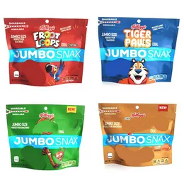 Förpackningspåse Plastpåsar mylar förpackning Återställbara dragkedja Packs Stand Up Pouch Sour 600 mg Tiger Paws Fyra färger grossist