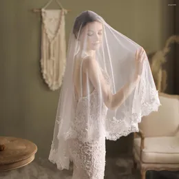 Veli da sposa Pizzo lungo Cattedrale di perle corte Velo da donna per la sposa Accessori Abito da sposa Matrimoni Abiti da sposa 2023