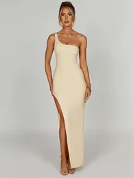Casual Dresses UKCNSEP SUMMER SEXY I ONE-SHOULDER SPART KVINNS KLÄNNGLÄNNING 2023 BODYCON ROBE Elegant Fashion Slim Vestidos
