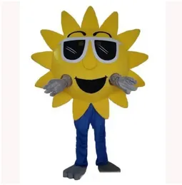 Costumi della mascotte del girasole giallo Costume del vestito del personaggio dei cartoni animati Vestito da festa all'aperto di Natale Abbigliamento pubblicitario promozionale per adulti