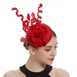 Geizige Krempe Hüte Fascinator Hut für Frauen Cocktail Tea Party Kentucky Pillbox Derby Pfauenfeder Headwewar 230729