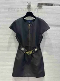 Vestidos de estilo de rua estilista Milan vestido de passarela 2023 novo outono manga curta o pescoço moda marca mesma LQ7I