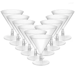 Disposable Cups Straws Plastic Cup Drinking Glasses Martini 10pcs Wine Bar Cocktail Wineglass Champagne Party