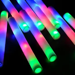 10pcs LED Floam Glow Sticks Flash Glow Batons Cheer Tube Glow in the Dark Wedding Party Dostawy 3 tryby migające zabawki