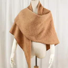 Шарфы женщины кашемир треугольник шарф зима теплый большой шаль мода мягкая твердая роскошная пашмина