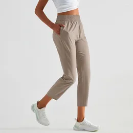 Active Pants Luwomen 23" Lightweight Quick Dry Casual Sports Joggers Calf-Length Yoga Women High Waist Running Sweatpants With Pockets