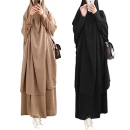 Ethnic Clothing Hooded Muslim Women Hijab Dress Prayer Garment Jilbab Abaya Long Khimar Ramadan Gown Abayas Skirt Sets Islamic Clo221F