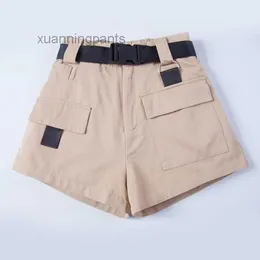 Chic Streetwear Women's High midjeshorts med Belt.Safari Style Ladies Multi-Pocket Pants Gratis frakt Q3FU