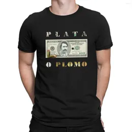Men's T -skjortor plata o plomo pengar tshirt för manliga narcos brott TV Pablo Escobar klädstil Skjorta bekväm