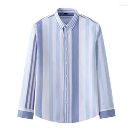 Men's Casual Shirts 2023 Luxury Striped For Mens All Cotton Long Sleeve Business Autumn Designer Shirt Chemise Homme Manche Longue